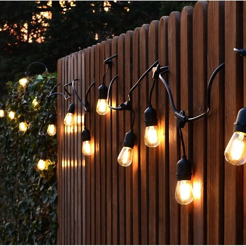 Outdoor String Lights with 23+2 Spare Shatterproof Waterproof LED G40 Globe Bulbs - Clear Plastic, 1W 60lm 2200K Warm Glow for Indoor Outdoor Decoration