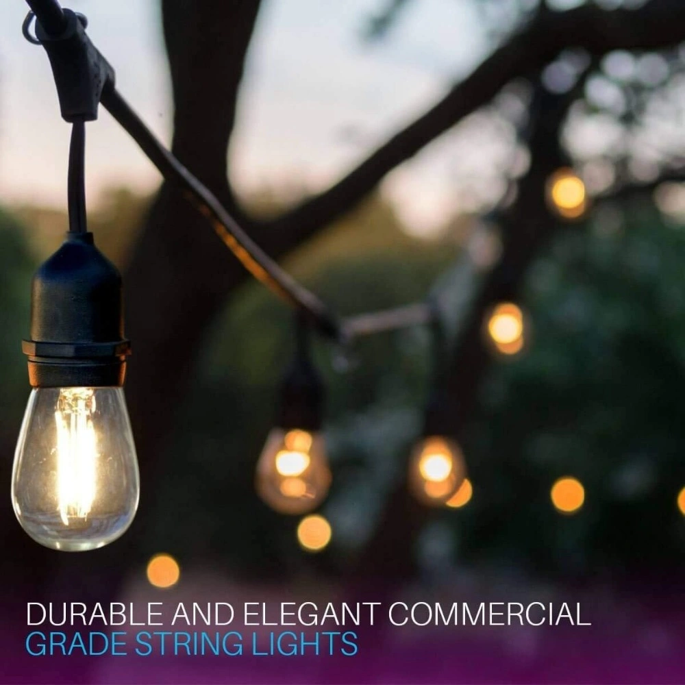 IP65 15m LED Waterproof E27 Warm LED Retro Edison Filament Bulb String Lights for Outdoor Street Garden Patio Holiday Lighting
