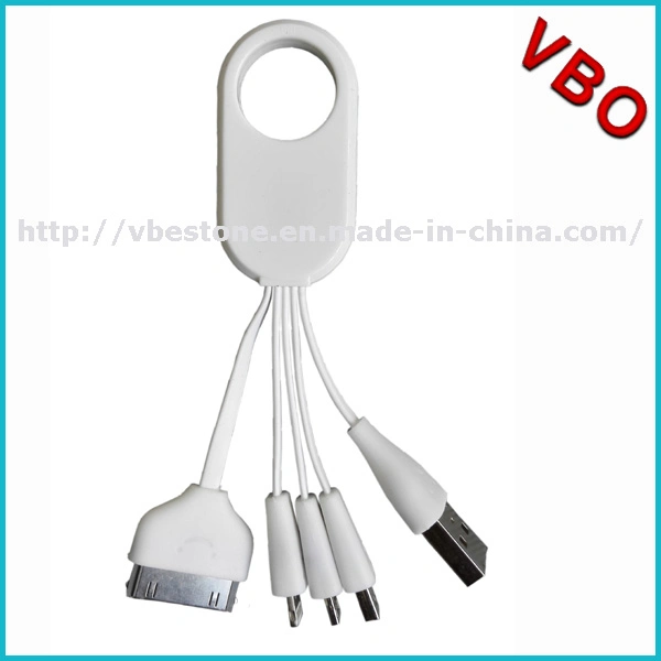High Quality Fast Charging Keychain Cable 4 in 1 Multi USB Mobile Car Charger Cable