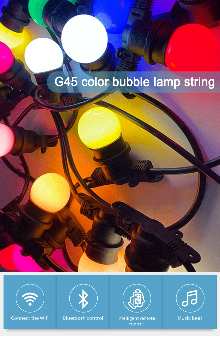 RGB G45 Globe Bulb Multicolor String Lights for Holiday Party Lamps