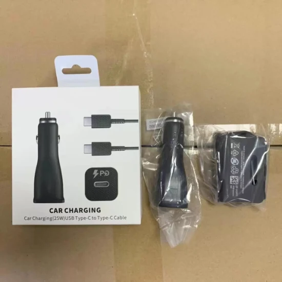 Car Charger 25W Samsung Pd Ep-L21 S22 Z Fold 3 USB C Super Quick Charge Cable for Sung S21 Galaxy Note 10 20 Car Charger