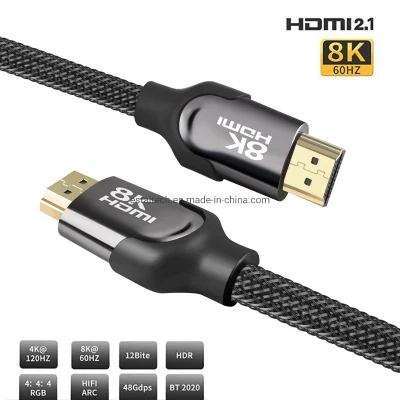 Amazon Hot Sell 8K 60Hz 8gbps UHD Kabel 1m 1.5m 2m 3m 5m Male to AV China HDMI Cable 2.1