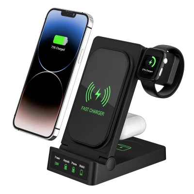 2023 New Release for Apple Watch Phone Holder 3 in 1 Fast Wireless Charger
