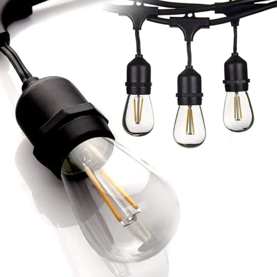 IP65 15m LED Waterproof E27 Warm LED Retro Edison Filament Bulb String Lights for Outdoor Street Garden Patio Holiday Lighting