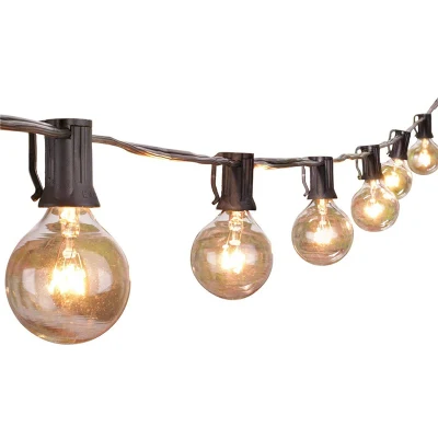 Outdoor String Lights 25 Feet G40 Globe Patio Lights with 25 Edison Glass Bulbs Waterproof Connectable Hanging Light