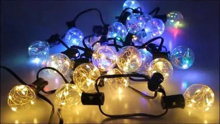 20 Lights Outdoor Electric G40 Multi Colored Edison Bulbs Christmas String Lights